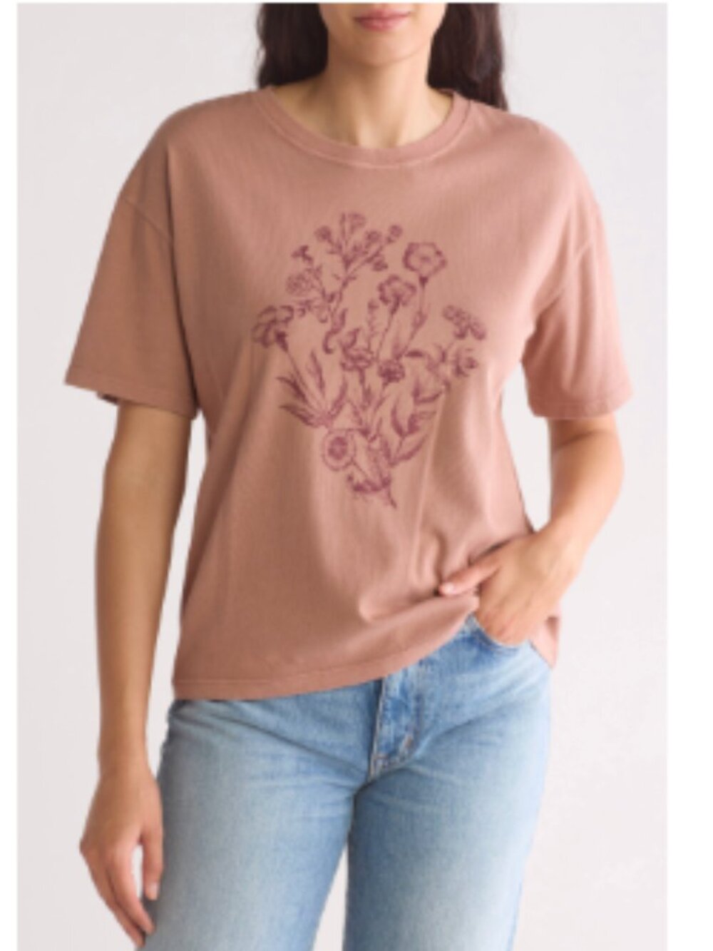 C&C California Boxy Crop Floral Graphic Tee - XL - Excellent Condition